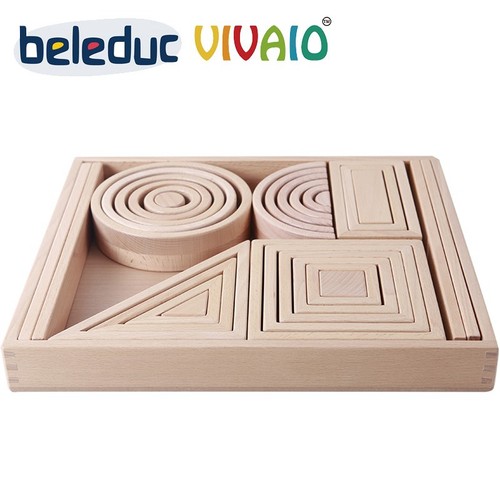 贝乐多VIVAIO几何体灵感积木套装儿童几何形状认知大小男女孩玩具