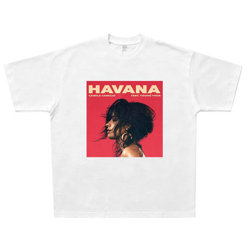 Havana Camila Cabello Young Thug 美式复古纯棉T恤vintage短袖