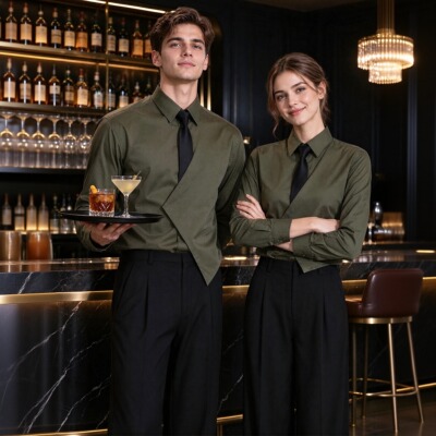 酒吧西餐厅服务员工作服男女同款