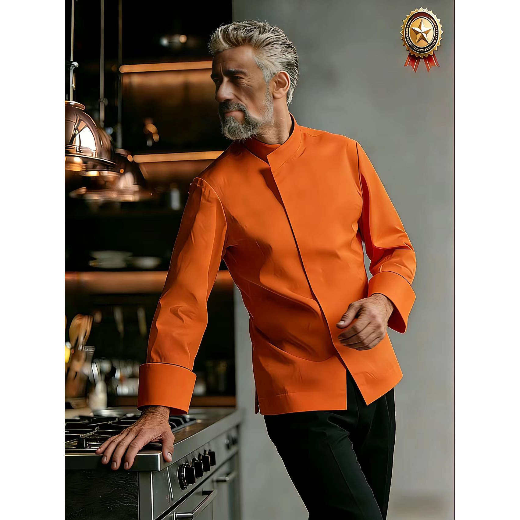 浙衣依新款厨师工作制服长袖秋冬季酒店中餐厅后厨房餐饮厨衣套装