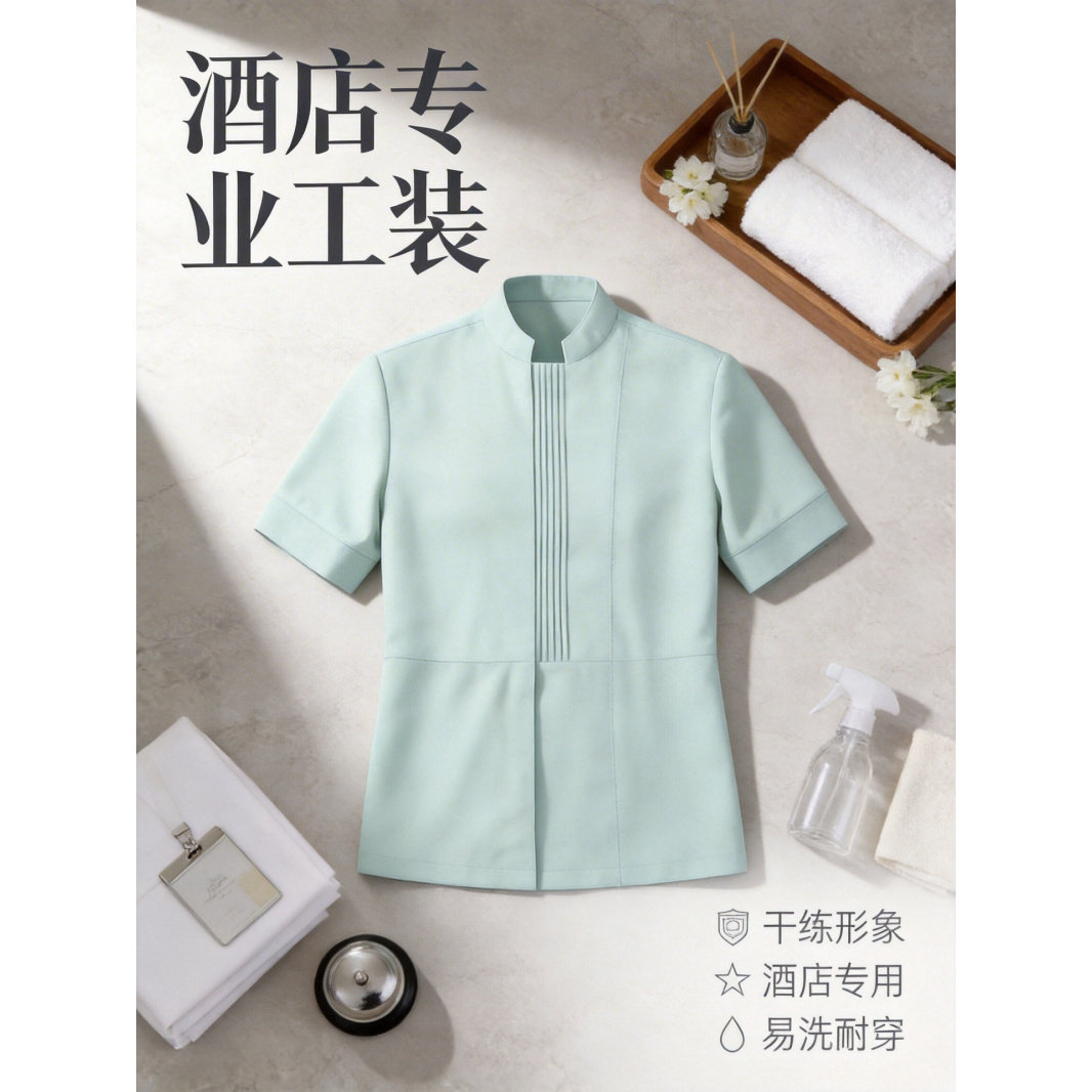 浙衣依夏季短袖酒店物业保洁服透气舒适医院商场工作服可印绣logo