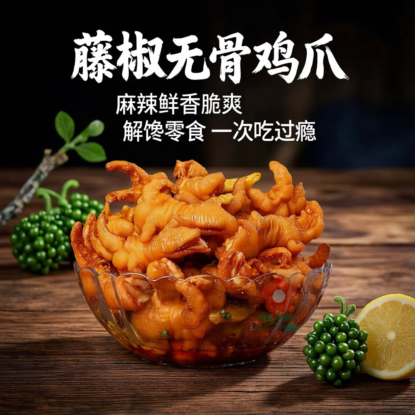 珍仕香无骨鸡爪藤椒柠檬酸辣味泡椒凤爪休闲零食小吃商用凉菜鸡爪