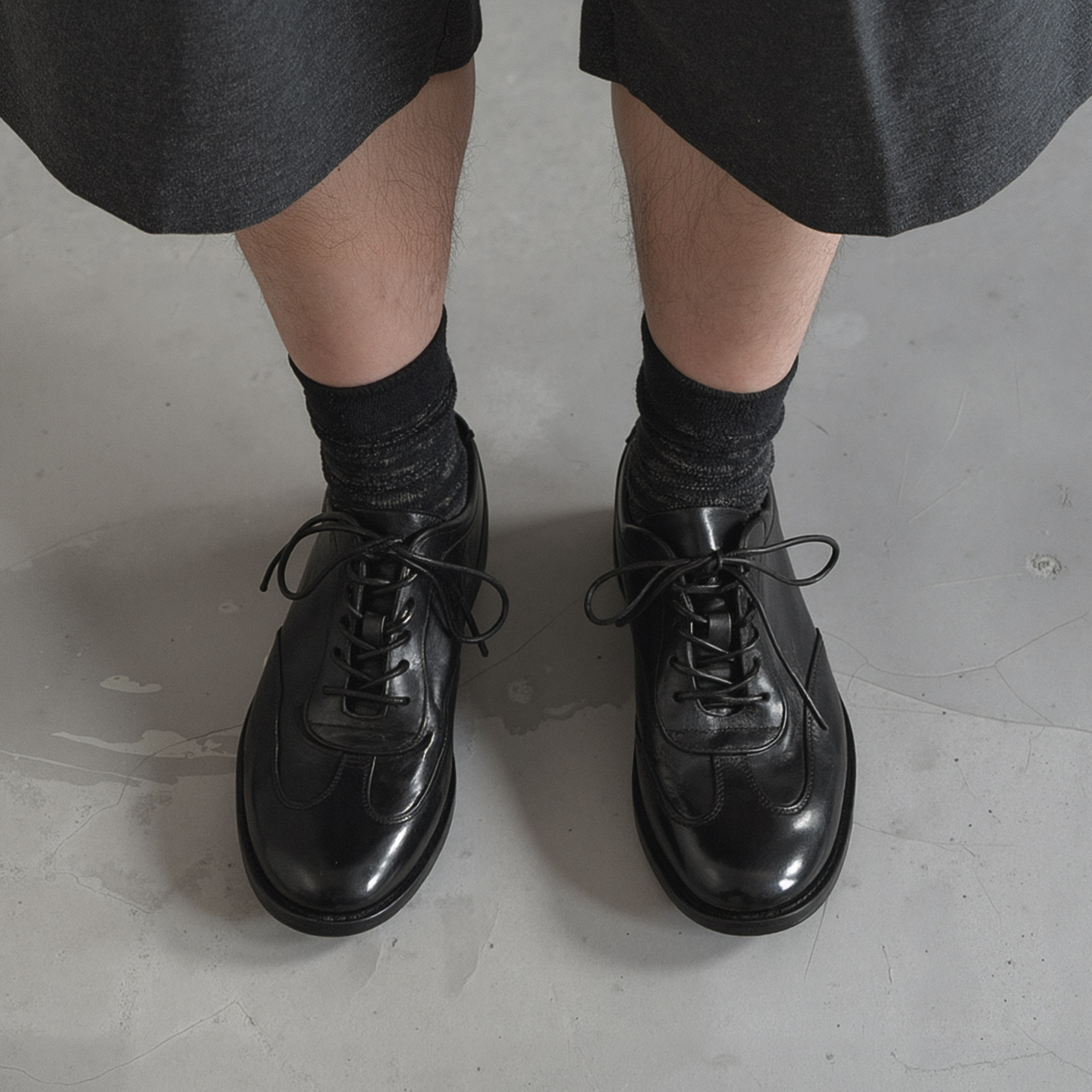 老钱风韩版德训鞋男复古做旧水洗透气平底鞋柔软牛皮单鞋休闲皮鞋