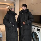 加厚潮帅气连帽车明线工装情侣长款宽松羽绒服男女102B-2Y905P225，男装羽绒服，星座102B-2
