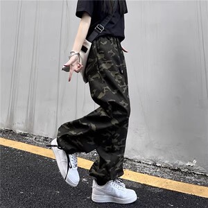 纯棉广货高街复古hiphop嘻哈迷彩工装显瘦裤子男女102B-K8801P68图片