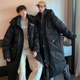 加厚潮帅气连帽车明线工装情侣长款宽松羽绒服男女102B-2Y905P225，男装羽绒服，星座102B-2