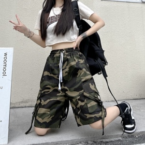 广货抖音五分裤迷彩流行夏休闲运动透气工装裤男女102B-K6021P48图片