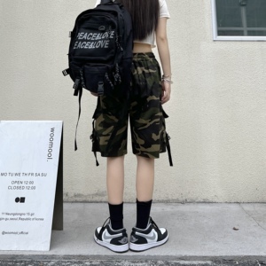 广货抖音五分裤迷彩流行夏休闲运动透气工装裤男女102B-K6021P48图片