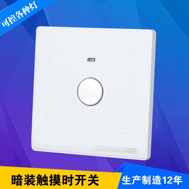 触摸延时开关86楼道暗装面板两线触摸开关触控面板节能环管led灯