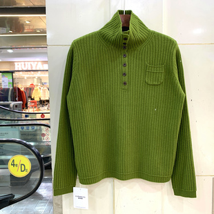 气质纽扣半开高龄肯条绵羊毛针织毛衣 2025时尚 398 0217欧洲站冬季