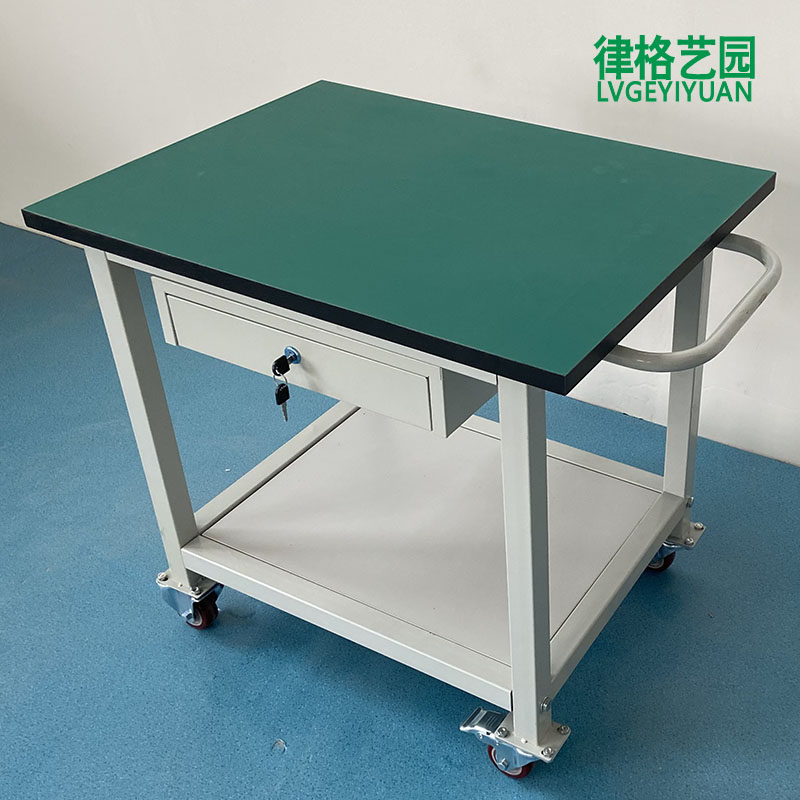 防静电 工作台双层可移动带轮手推车间流水线操作物料周转工具车