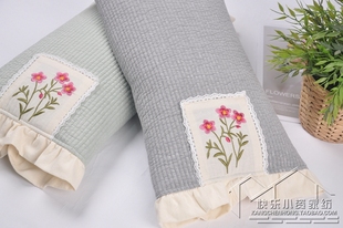 韩式 荞麦壳砂洗绣花枕头缓解护颈椎枕芯可调节可拆洗单人学生枕头