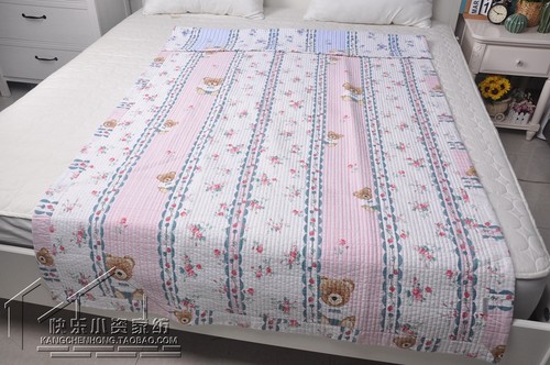 韩式双面纯棉水洗绗缝夹棉床盖单人学生宿舍床单儿童床120×200