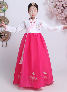 韩国朝鲜族韩服表演服民族风女童