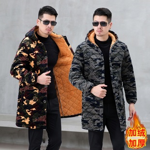 工作服男围裙 外套保暖夹棉外穿迷彩大码 冬季 加绒加厚罩衣成人长袖