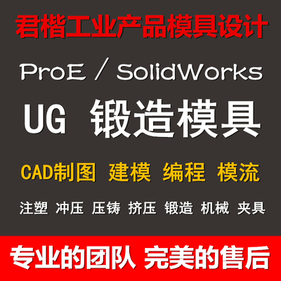 UG锻造模具设计MoldWizard注塑代画CAD冷挤压铸代定做EMX冲压CREO