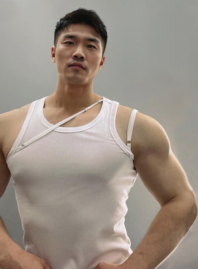 重磅纯棉运动背心男士夏季