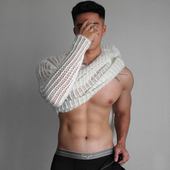 春秋季 镂空梭织 ins潮牌宽松韩版 痞帅长袖 t恤男痞帅圆领纯色打底衫