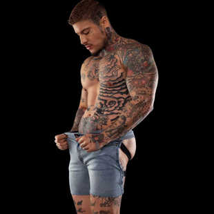 美式高街浅蓝色牛仔短裤男松紧抽绳休闲五分裤夏季薄款男士直筒裤