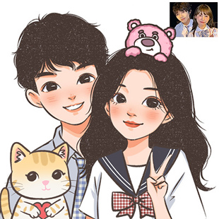 头像手绘漫画人像定制情侣q版 画照片约稿设计卡通人物绘画转动漫
