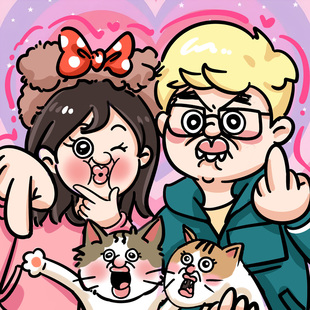 邦邦和玉智情侣画像定制画约稿q版 人物照片转漫画卡通头像手绘画