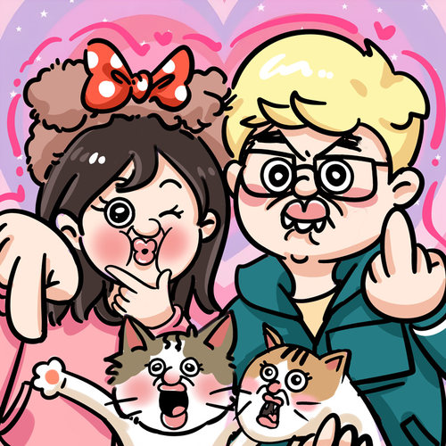 邦邦和玉智情侣定制搞笑头像