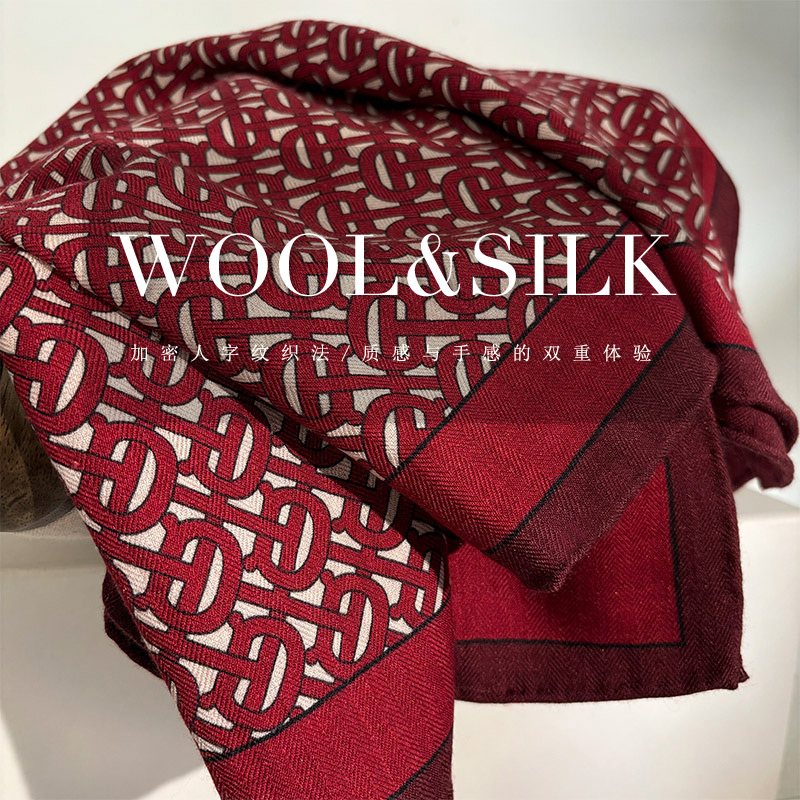 「安克拉红」轻奢丝毛围巾女冬季