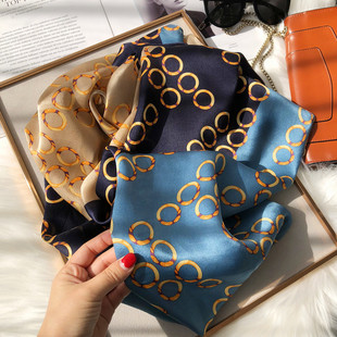 杭州丝绸经典百搭真丝围巾女春秋季韩版百搭长款缎面桑蚕丝披肩