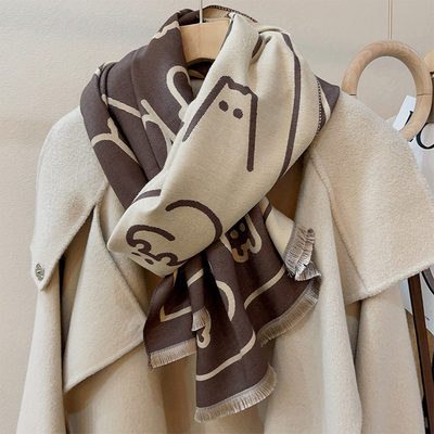 秋冬流苏韩版女仿羊绒围巾百搭