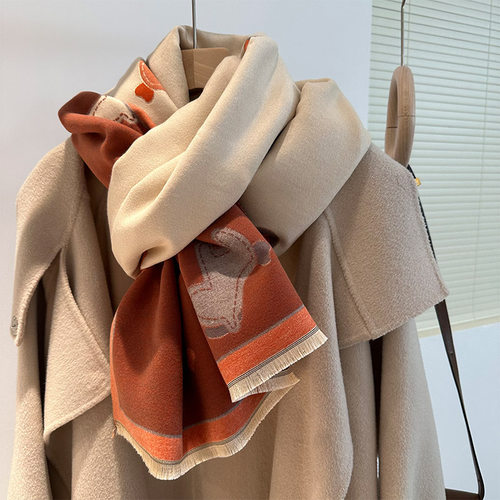 秋冬仿羊绒围巾女韩版多功能披肩