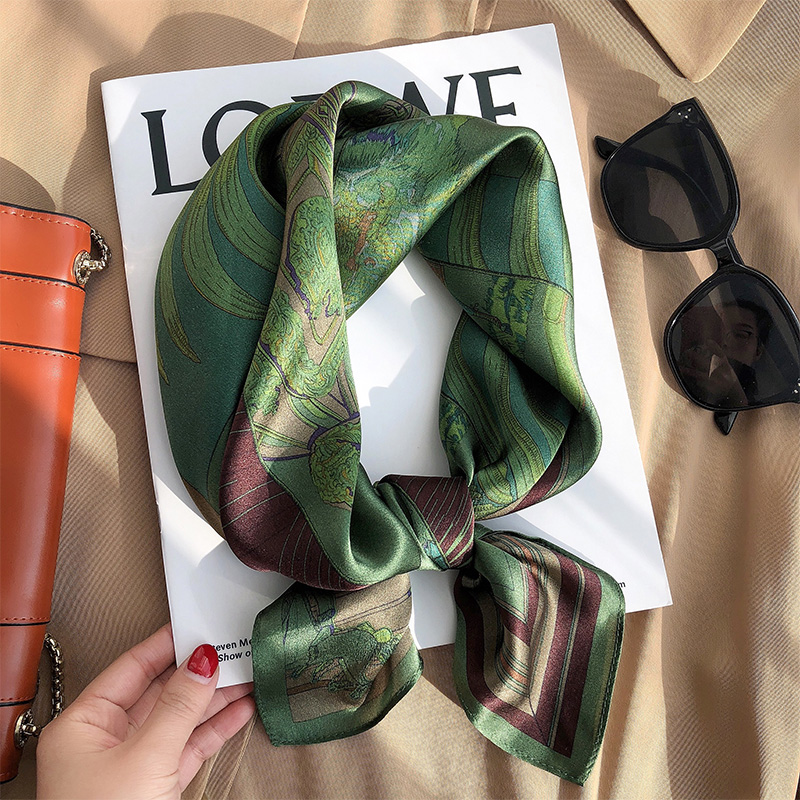 真丝春秋印花韩版女围巾丝巾