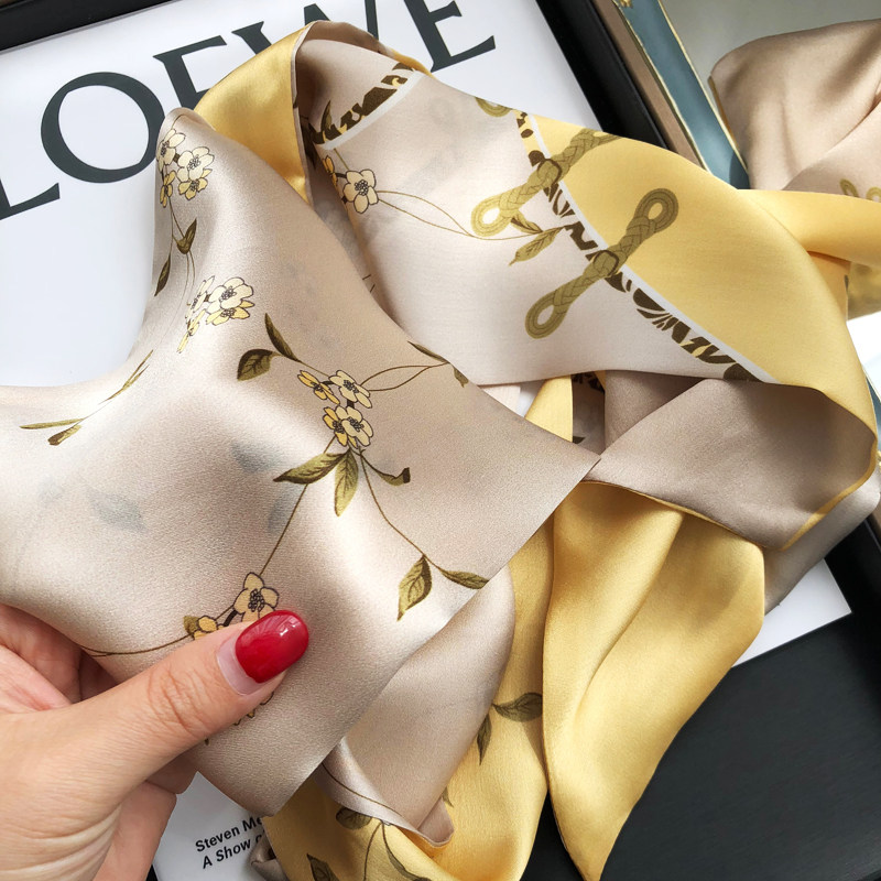 古典韵味真丝围巾女春夏季百搭长款双层双面真丝斜角飘带装饰领巾,服饰配件/皮带/帽子/围巾,围巾/丝巾/披肩,淘宝优惠券,粉丝福利购,淘宝优惠卷