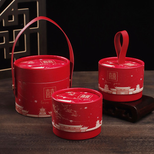 免折叠手提结婚礼喜糖盒子高级感大号糖果礼盒装烟故宫包装空纸盒