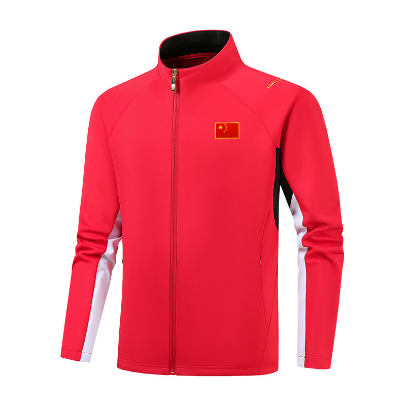 中国队春秋中学生校服情侣款运动单衣男女班服工作服训练运动服