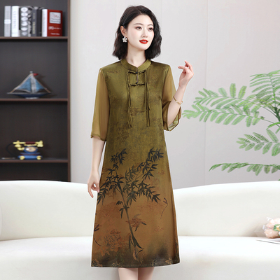 中年妈妈连衣裙夏季新款