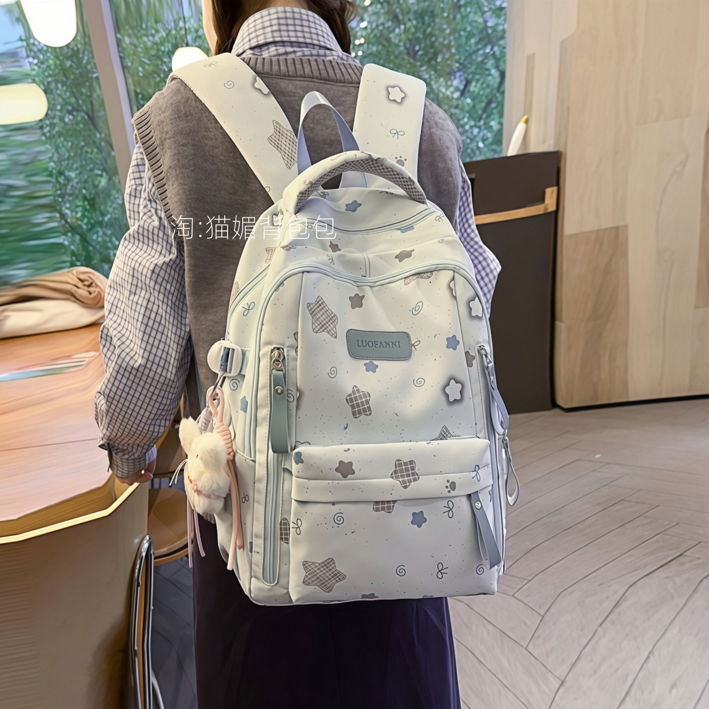 小学生书包初中生女2025年超火双肩包高中星星背包大容量结实耐用