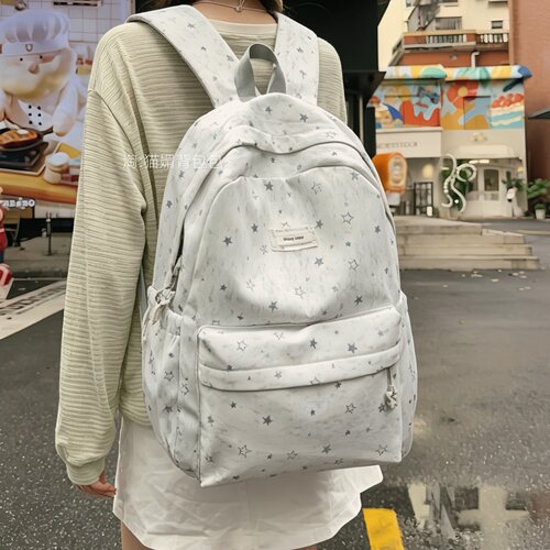 韩系ins风星星电脑双肩书包女