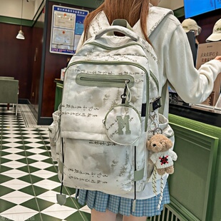 中学生日系ins简约书包小众冷门不撞款电脑包双肩包女高中生背包