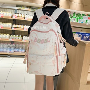 减负护脊书包初中女生高颜值小众ins风轻便双肩包男生高中生背包