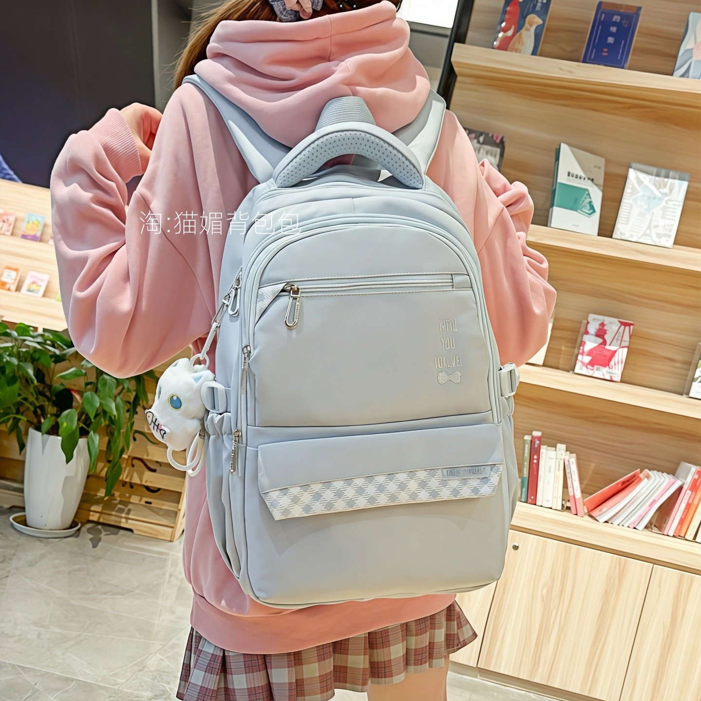 高中生书包男生初中生大容量双肩包女高级感小众轻便背包小学生潮