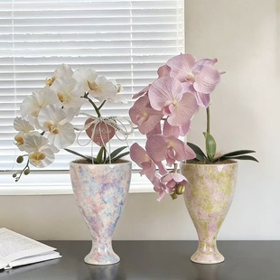 法式轻奢大号陶瓷花瓶高级感客厅玄关装饰摆件花器插花落地仪式感