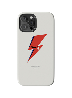 大卫鲍伊 红色闪电 小众艺术 简约文艺插画 适用苹果iPhone 14/15/16/17 Pro Max双层全包防摔磨砂硬壳手机壳