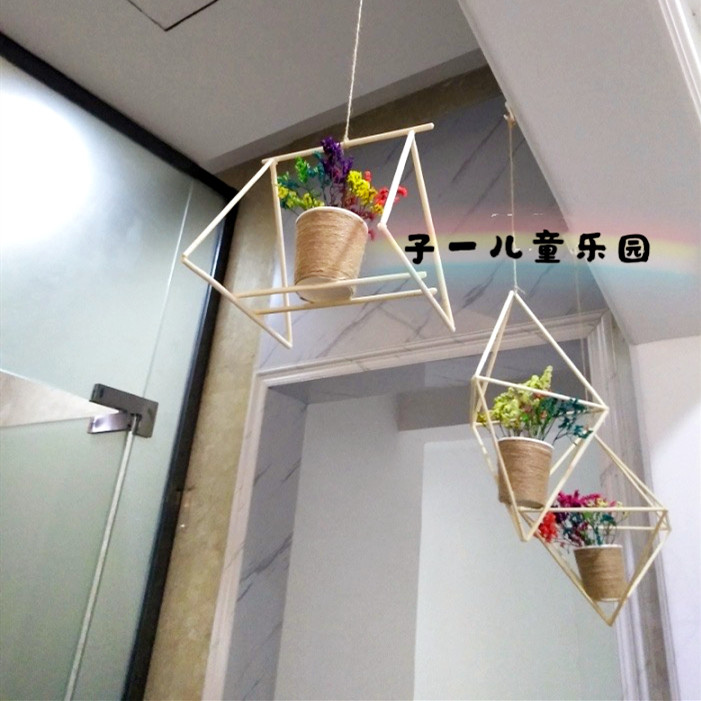 幼儿园一次性筷子手工作品diy创意制作材料走廊空中吊饰原木环创