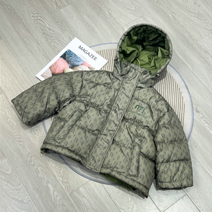 羽绒服女童装短款2024年新款童装儿童中大童加厚迷彩白鸭绒面包服