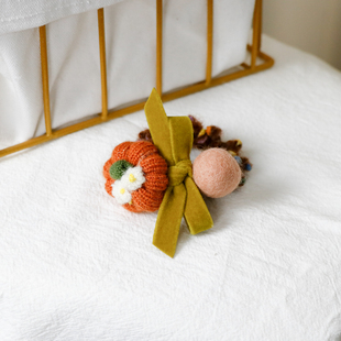 万事不难南瓜发绳秋冬氛围感发圈马尾头绳毛球橡皮筋扎头发发饰新