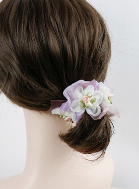 李七月大肠发圈女高级感头绳紫色皮筋女扎头发绳森系仙美发饰头饰