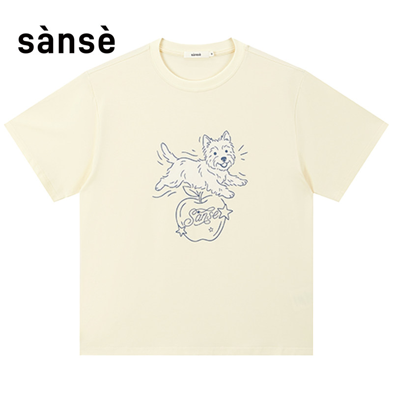 sanse女子运动休闲短袖T恤