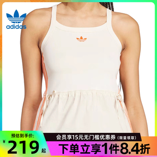 女子运动休闲无袖 阿迪达斯官网三叶草夏季 T恤背心KC0765