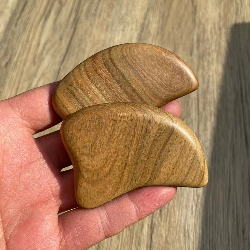 天然绿檀木刮痧板 面部按摩器 背部刮痧全身通用经络拨筋实木