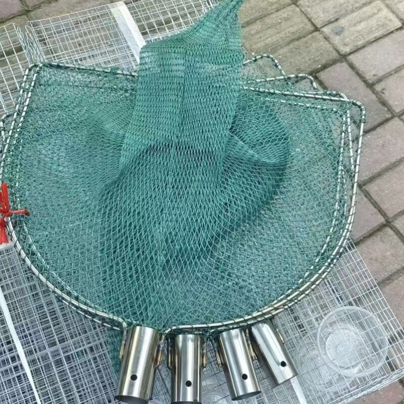 抄网编织实心不锈钢钢材钓鱼鱼捞手工制作圆形渔具配件